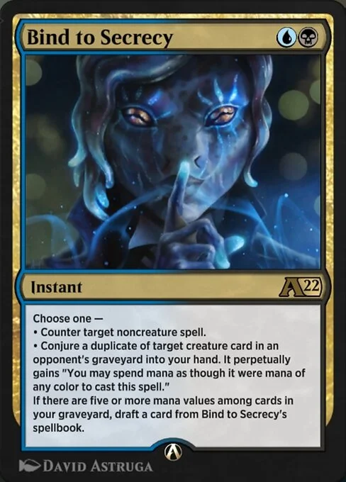 Bind to Secrecy, carta Magic di tipo Instant illustrata da David Astruga