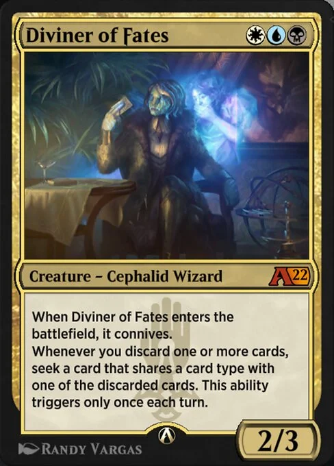 Diviner of Fates, carta Magic di tipo Creature — Octopus Wizard illustrata da Randy Vargas