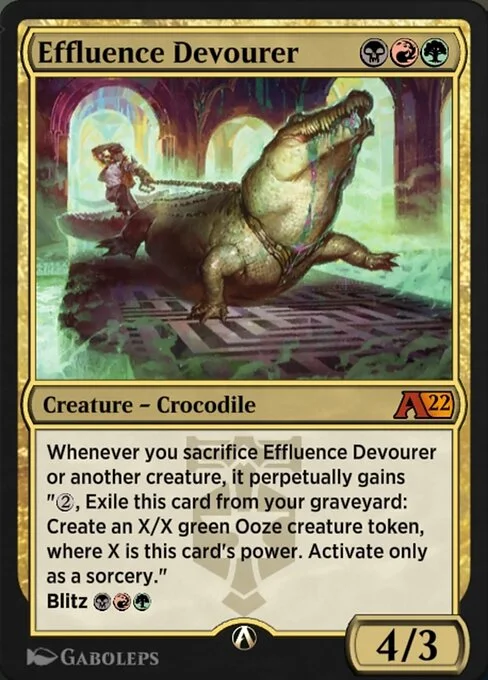 Effluence Devourer, carta Magic di tipo Creature — Crocodile illustrata da Gaboleps