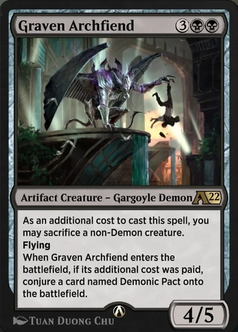 Graven Archfiend, carta Magic di tipo Artifact Creature — Gargoyle Demon illustrata da Tuan Duong Chu