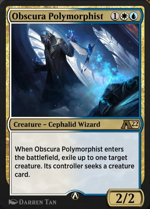 Obscura Polymorphist, carta Magic di tipo Creature — Octopus Wizard illustrata da Darren Tan
