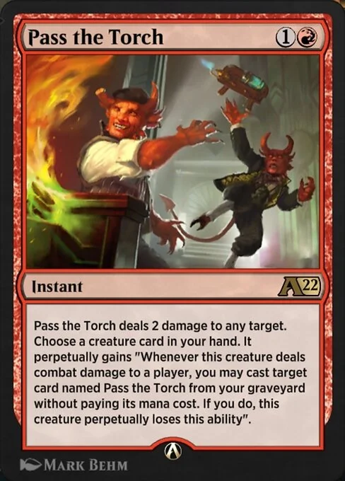 Pass the Torch, carta Magic di tipo Instant illustrata da Mark Behm