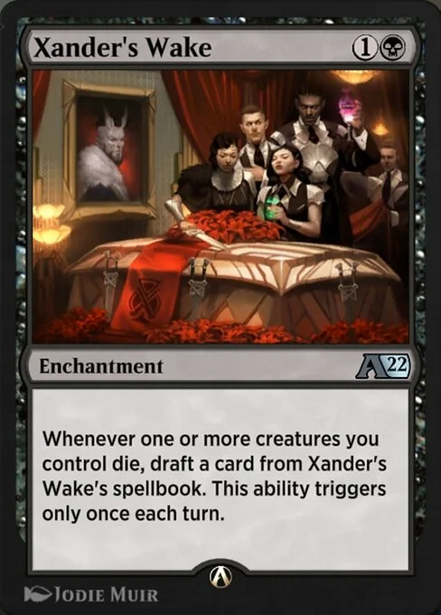 Xander's Wake, carta Magic di tipo Enchantment illustrata da Jodie Muir