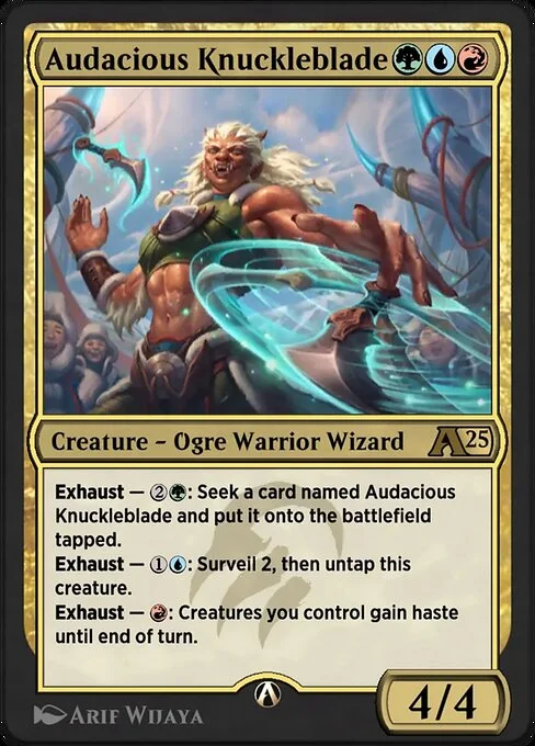 Audacious Knuckleblade, carta Magic di tipo Creature — Ogre Warrior Wizard illustrata da Arif Wijaya