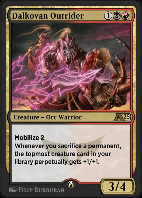 Dalkovan Outrider, carta Magic di tipo Creature — Orc Warrior illustrata da Filip Burburan