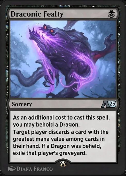 Draconic Fealty, carta Magic di tipo Sorcery illustrata da Diana Franco
