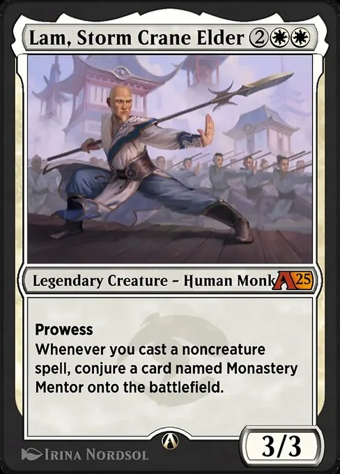 Lam, Storm Crane Elder, carta Magic di tipo Legendary Creature — Human Monk illustrata da Irina Nordsol