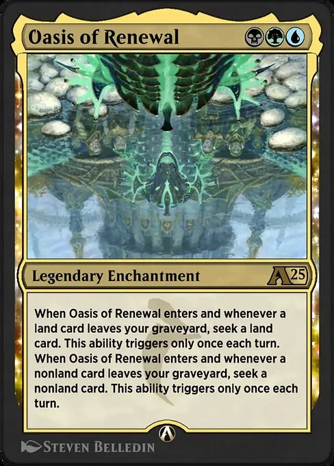 Oasis of Renewal, carta Magic di tipo Legendary Enchantment illustrata da Steven Belledin