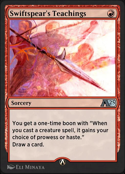 Swiftspear's Teachings, carta Magic di tipo Sorcery illustrata da Eli Minaya