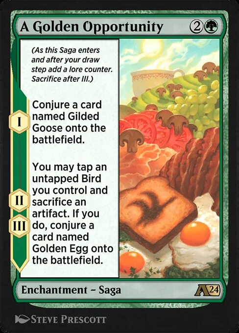 A Golden Opportunity, carta Magic di tipo Enchantment — Saga illustrata da Steve Prescott