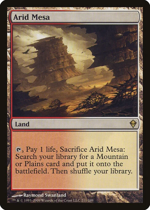 Arid Mesa, carta Magic di tipo Land illustrata da Raymond Swanland