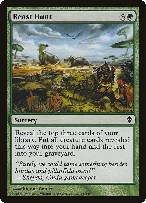 Beast Hunt, carta Magic di tipo Sorcery illustrata da Kieran Yanner