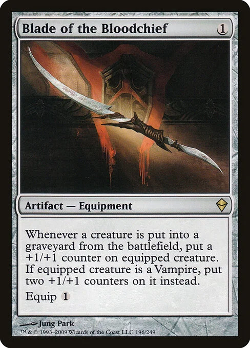 Blade of the Bloodchief, carta Magic di tipo Artifact — Equipment illustrata da Jung Park