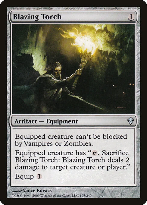 Blazing Torch, carta Magic di tipo Artifact — Equipment illustrata da Vance Kovacs
