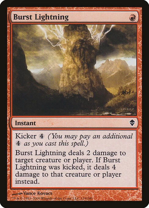 Burst Lightning, carta Magic di tipo Instant illustrata da Vance Kovacs