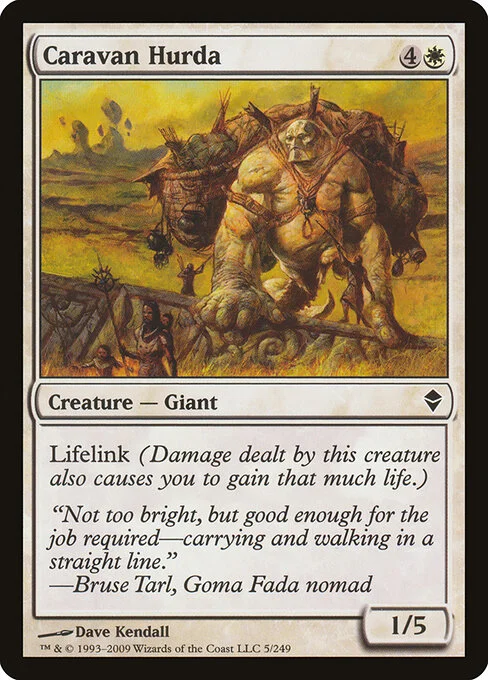 Caravan Hurda, carta Magic di tipo Creature — Giant illustrata da Dave Kendall
