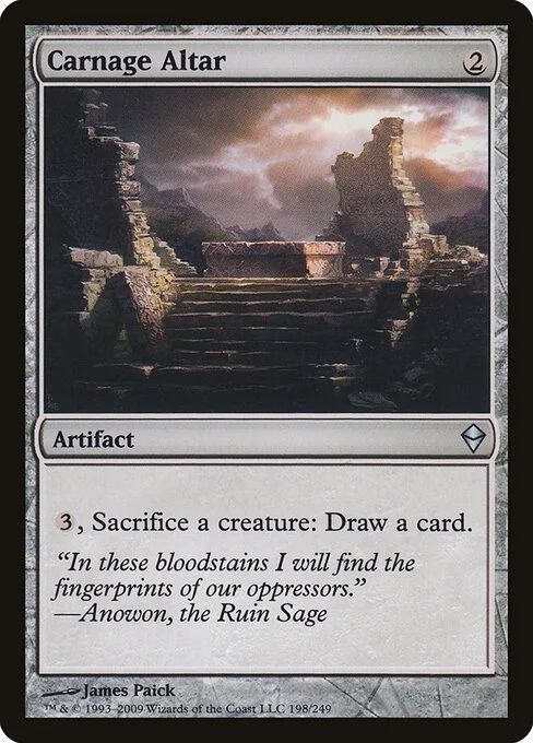 Carnage Altar, carta Magic di tipo Artifact illustrata da James Paick