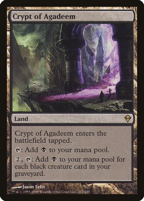 Crypt of Agadeem, carta Magic di tipo Land illustrata da Jason Felix