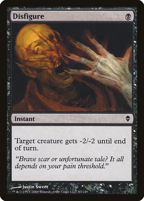 Disfigure, carta Magic di tipo Instant illustrata da Justin Sweet