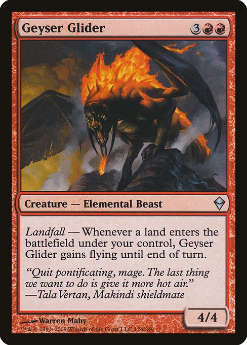 Geyser Glider, carta Magic di tipo Creature — Elemental Beast illustrata da Warren Mahy