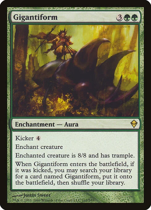Gigantiform, carta Magic di tipo Enchantment — Aura illustrata da Justin Sweet