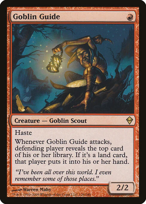 Goblin Guide, carta Magic di tipo Creature — Goblin Scout illustrata da Warren Mahy