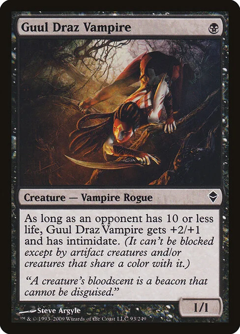 Guul Draz Vampire, carta Magic di tipo Creature — Vampire Rogue illustrata da Steve Argyle