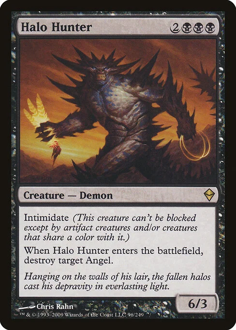 Halo Hunter, carta Magic di tipo Creature — Demon illustrata da Chris Rahn