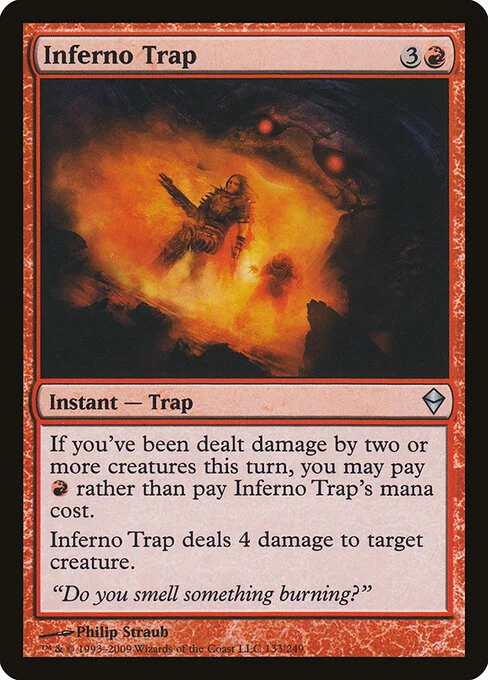 Inferno Trap, carta Magic di tipo Instant — Trap illustrata da Philip Straub
