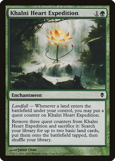 Khalni Heart Expedition, carta Magic di tipo Enchantment illustrata da Jason Chan