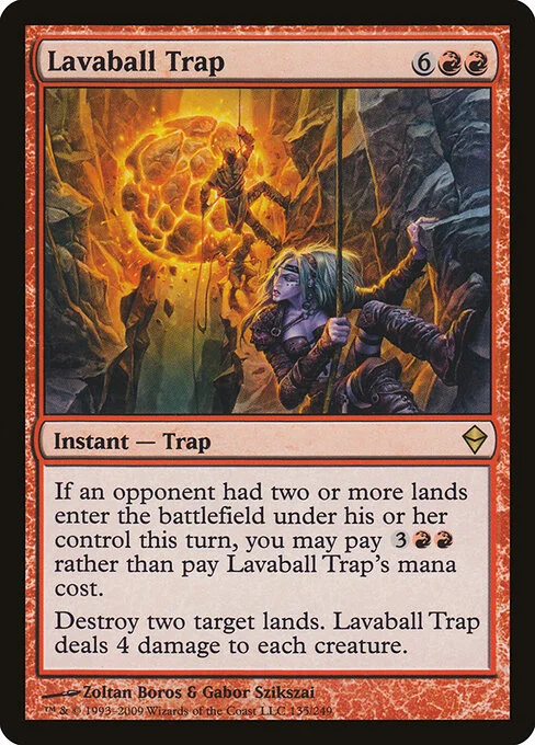 Lavaball Trap, carta Magic di tipo Instant — Trap illustrata da Zoltan Boros & Gabor Szikszai
