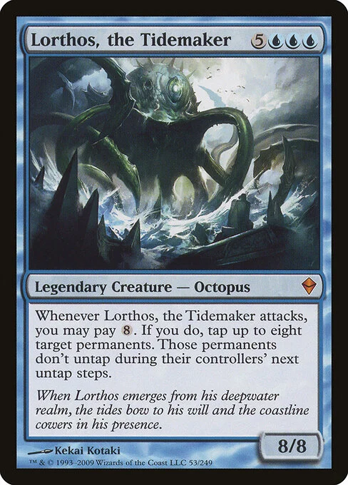 Lorthos, the Tidemaker, carta Magic di tipo Legendary Creature — Octopus illustrata da Kekai Kotaki