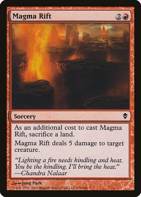 Magma Rift, carta Magic di tipo Sorcery illustrata da Jung Park