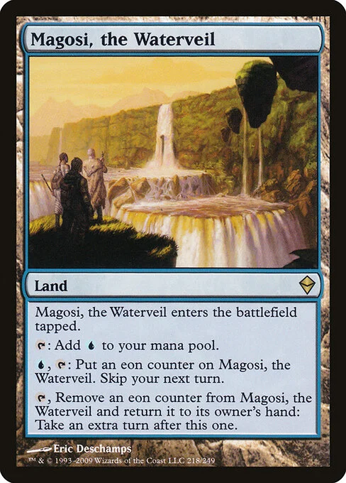 Magosi, the Waterveil, carta Magic di tipo Land illustrata da Eric Deschamps