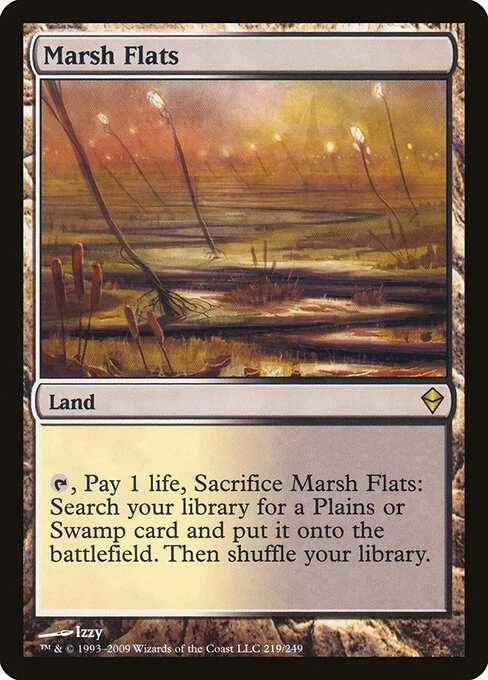 Marsh Flats, carta Magic di tipo Land illustrata da Izzy