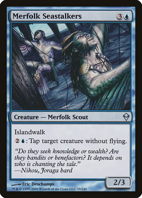 Merfolk Seastalkers, carta Magic di tipo Creature — Merfolk Scout illustrata da Eric Deschamps