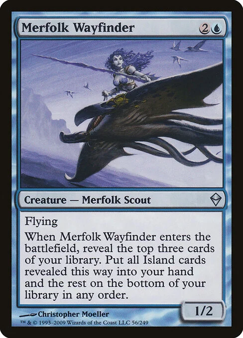 Merfolk Wayfinder, carta Magic di tipo Creature — Merfolk Scout illustrata da Christopher Moeller