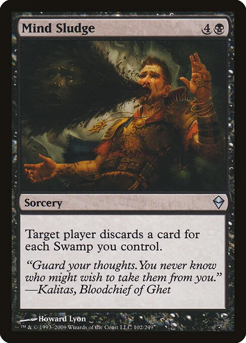 Mind Sludge, carta Magic di tipo Sorcery illustrata da Howard Lyon