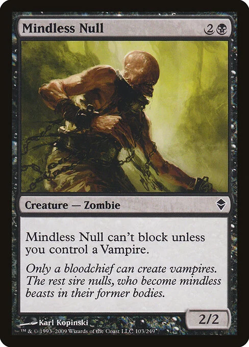 Mindless Null, carta Magic di tipo Creature — Zombie illustrata da Karl Kopinski
