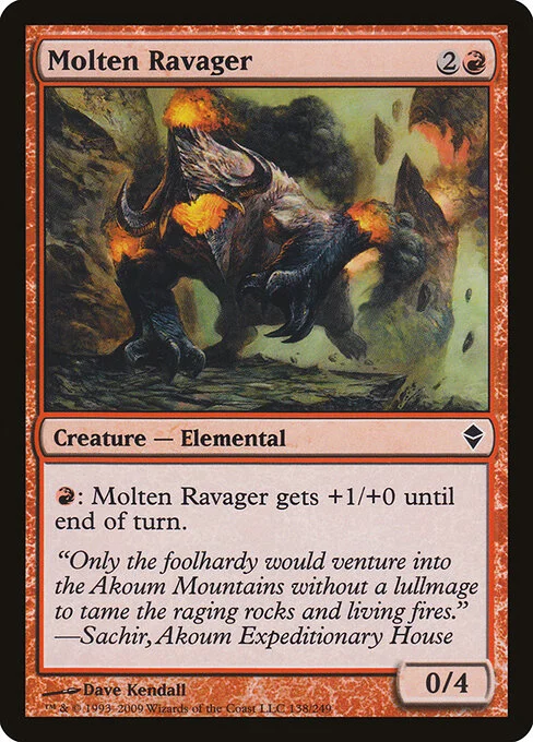 Molten Ravager, carta Magic di tipo Creature — Elemental illustrata da Dave Kendall