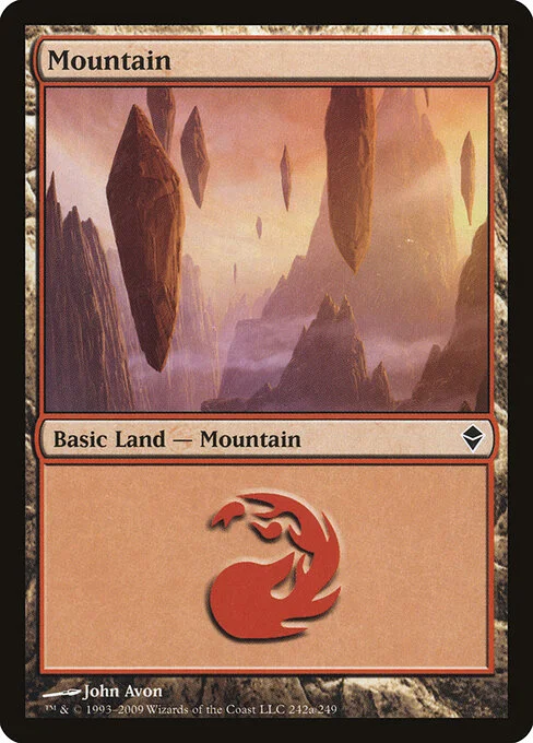 Mountain, carta Magic di tipo Basic Land — Mountain illustrata da John Avon