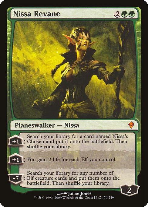 Nissa Revane, carta Magic di tipo Legendary Planeswalker — Nissa illustrata da Jaime Jones
