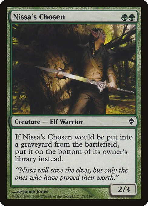 Nissa's Chosen, carta Magic di tipo Creature — Elf Warrior illustrata da Jaime Jones