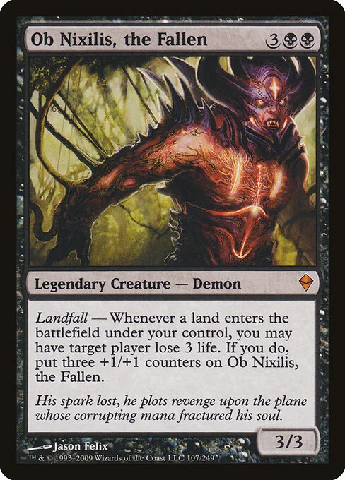 Ob Nixilis, the Fallen, carta Magic di tipo Legendary Creature — Demon illustrata da Jason Felix