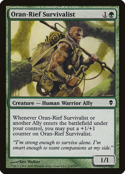 Oran-Rief Survivalist, carta Magic di tipo Creature — Human Warrior Ally illustrata da Kev Walker