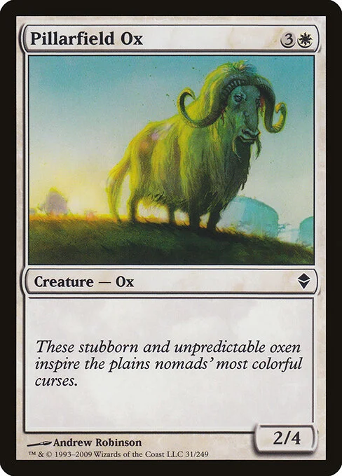 Pillarfield Ox, carta Magic di tipo Creature — Ox illustrata da Andrew Robinson