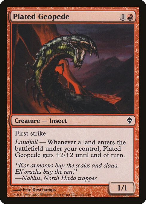 Plated Geopede, carta Magic di tipo Creature — Insect illustrata da Eric Deschamps