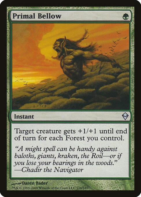 Primal Bellow, carta Magic di tipo Instant illustrata da Daren Bader
