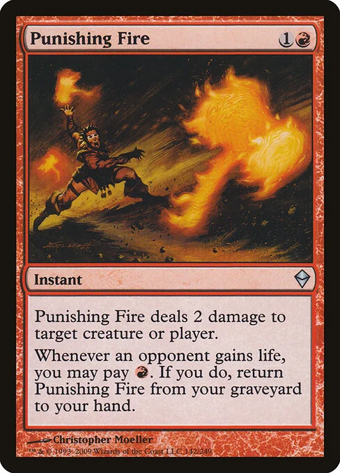 Punishing Fire, carta Magic di tipo Instant illustrata da Christopher Moeller