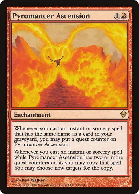 Pyromancer Ascension, carta Magic di tipo Enchantment illustrata da Kev Walker